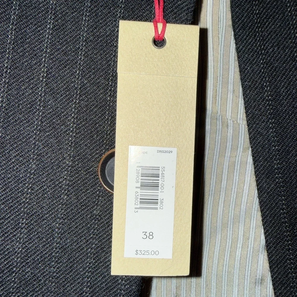 Men's Black Pinstripe Blazer Banana Republic Heritage Size 38 NWT